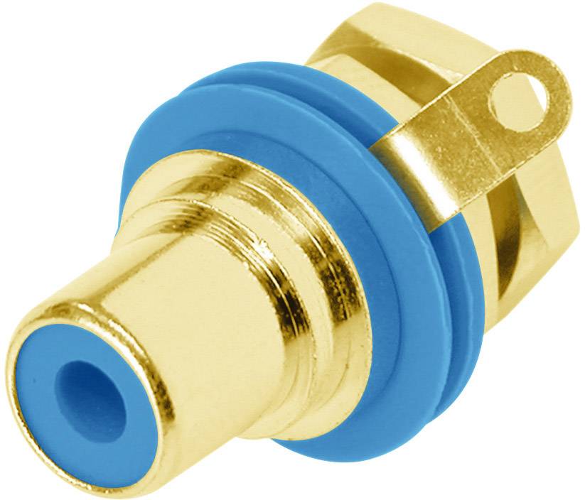 Rean AV NYS367-6-CON RCA connector Socket, vertical vertical Number of pins: 2 Blue