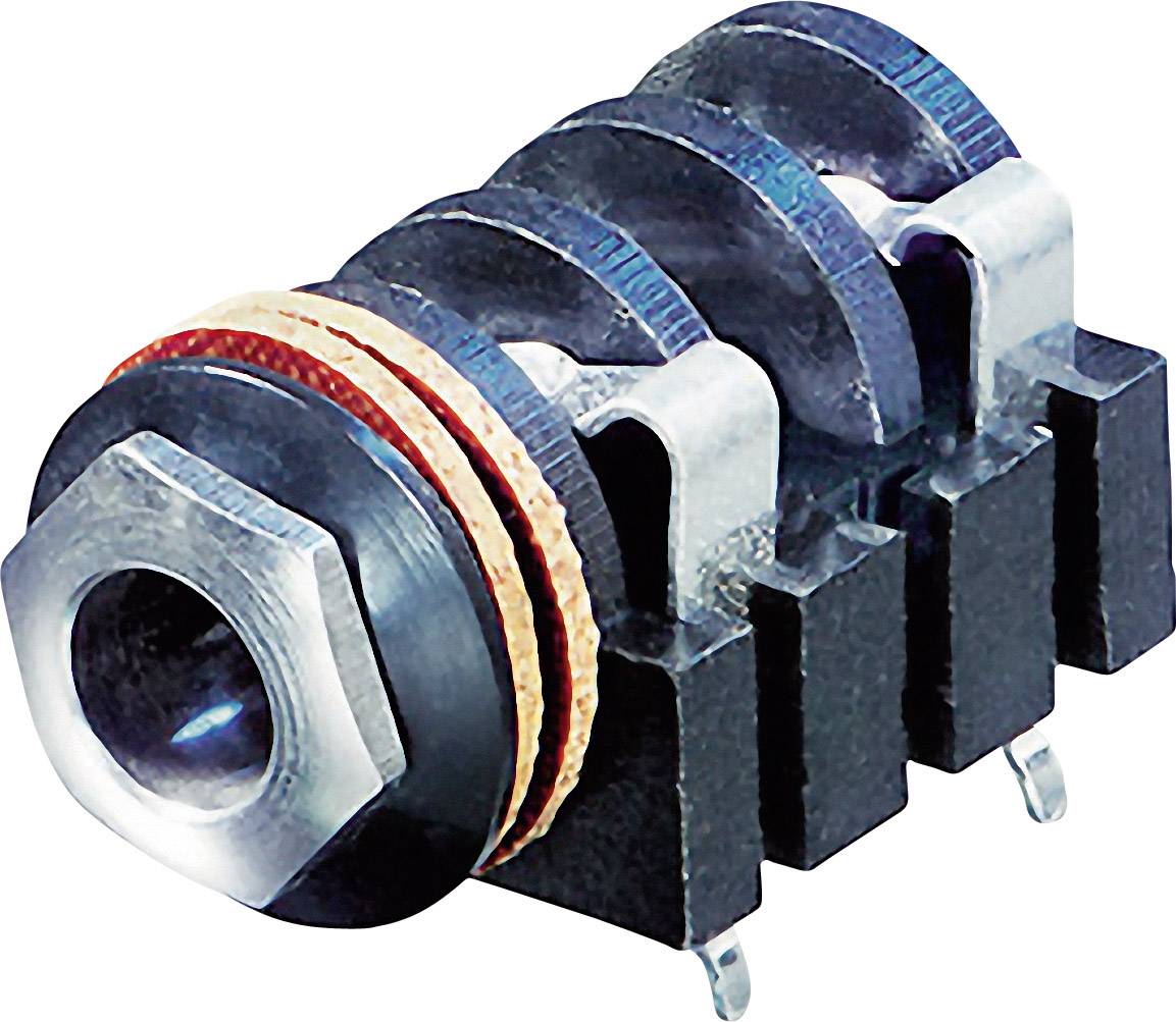 Rean AV NYS2152 6.35 mm audio jack Socket, horizontal mount Number of pins: 2 Mono Black