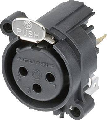Neutrik NC3FAV1 XLR connector Sleeve socket, straight pins Number of pins: 3 Black