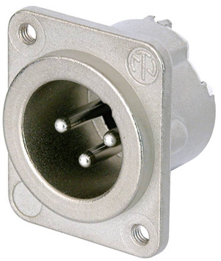 Three-pin metal audio connector, typically used in professional audio/video equipment.