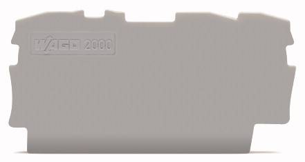 Insulating plate with the embossed marking 'Wago 2000', used for electrical isolation in switchboards.