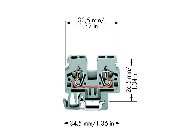 WAGO 870-911 Continuity 5 mm Pull spring Configuration: L Grey 100 pc(s)