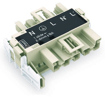 WAGO Mains adapter Mains plug - Mains socket Total number of pins: 5 Dark grey 20 pc(s)