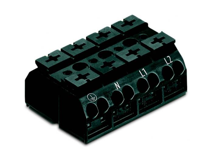 WAGO 862-1504 Appliance connector Spring-loaded terminal Black 200 pc(s)