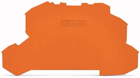 An orange, irregularly shaped object in front of a white background with an embossed logo in the centre.