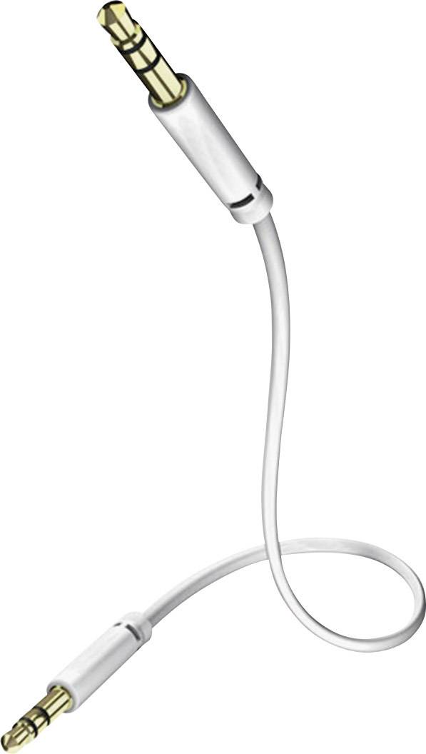 Inakustik 0031010075 Jack Audio/phono Cable [1x Jack plug 3.5 mm - 1x Jack plug 3.5 mm] 0.75 m White gold plated connectors