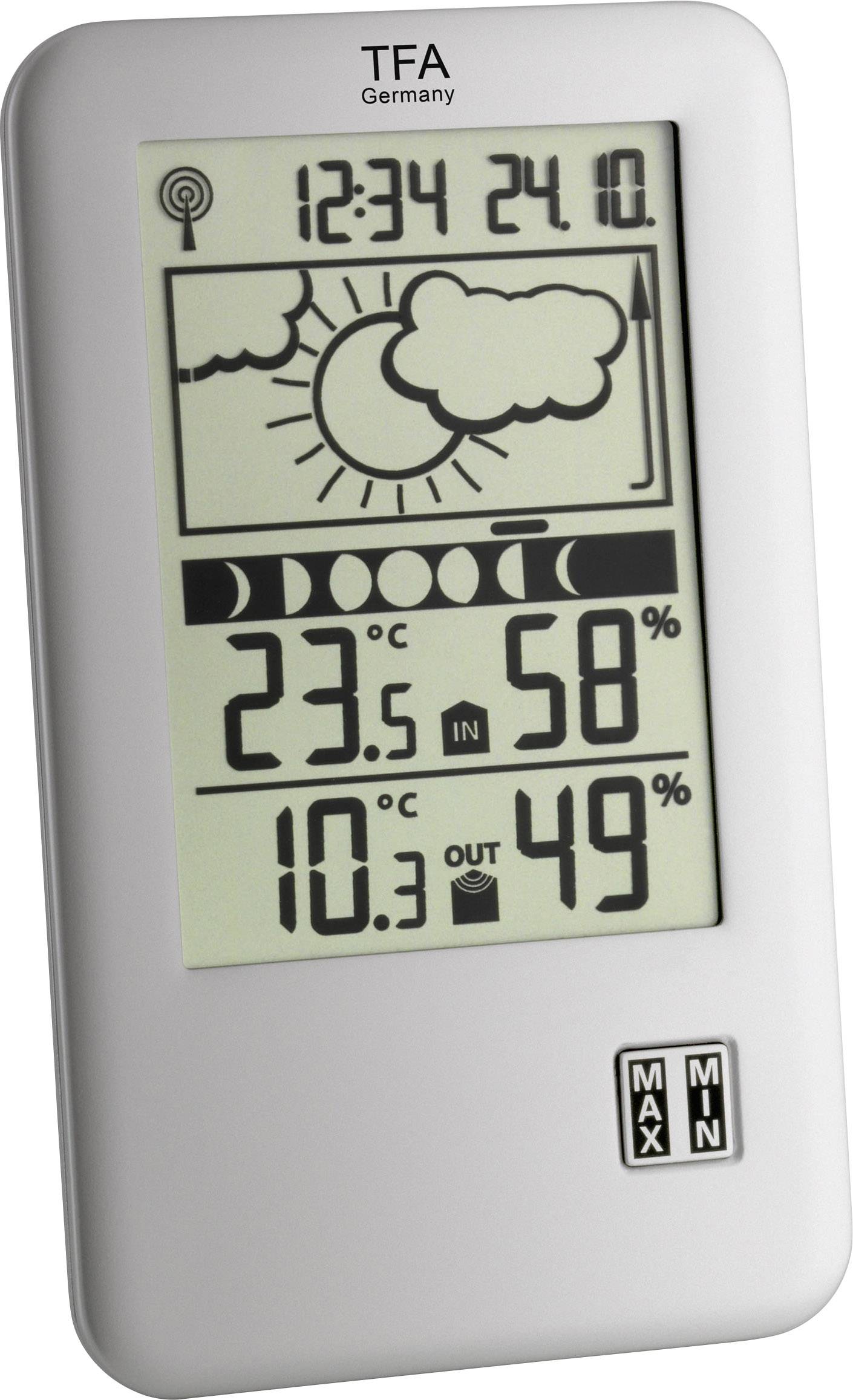 TFA Dostmann Neo Plus 35.1109 Wireless digital weather station Forecasts for 12 to 24 hours Max. number of sensors 1