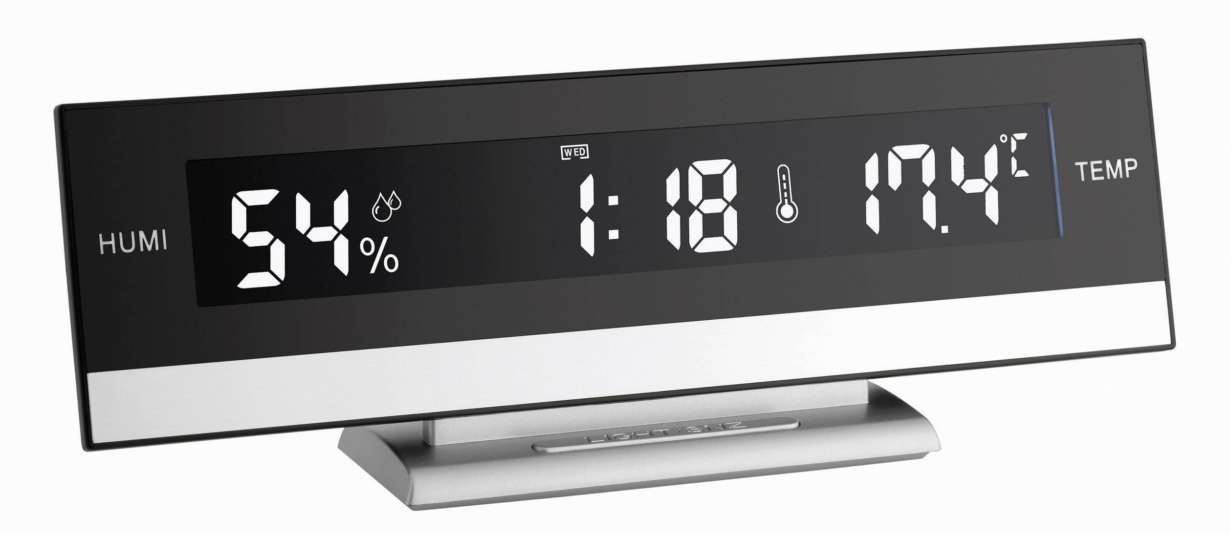 TFA Dostmann 60.2011 Quartz Alarm clock Black, Silver