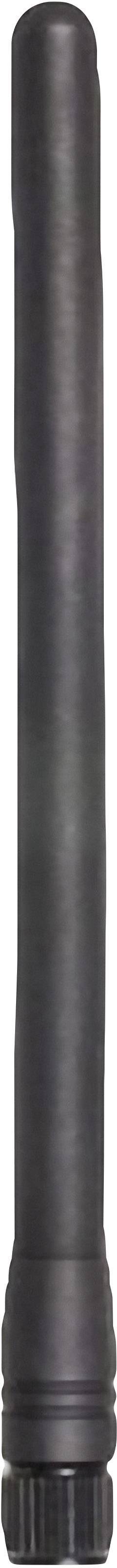 A long, cylindrical black object with a ribbed handle at its lower end, potentially a tool or part of a device.