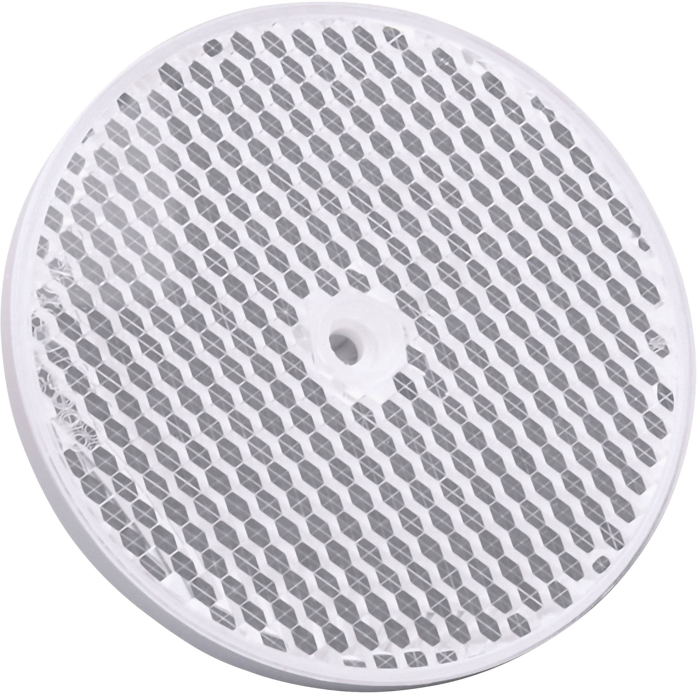 Round, white honeycomb air filter with a central hole.