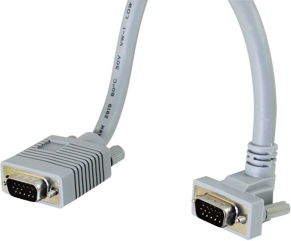 Two grey VGA cables with male connectors, both with blue ports and silver fixing screws.