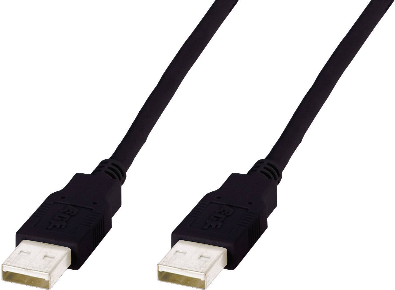 Digitus USB cable USB 2.0 USB-A plug, USB-A plug 3.00 m Black AK-300100-030-S
