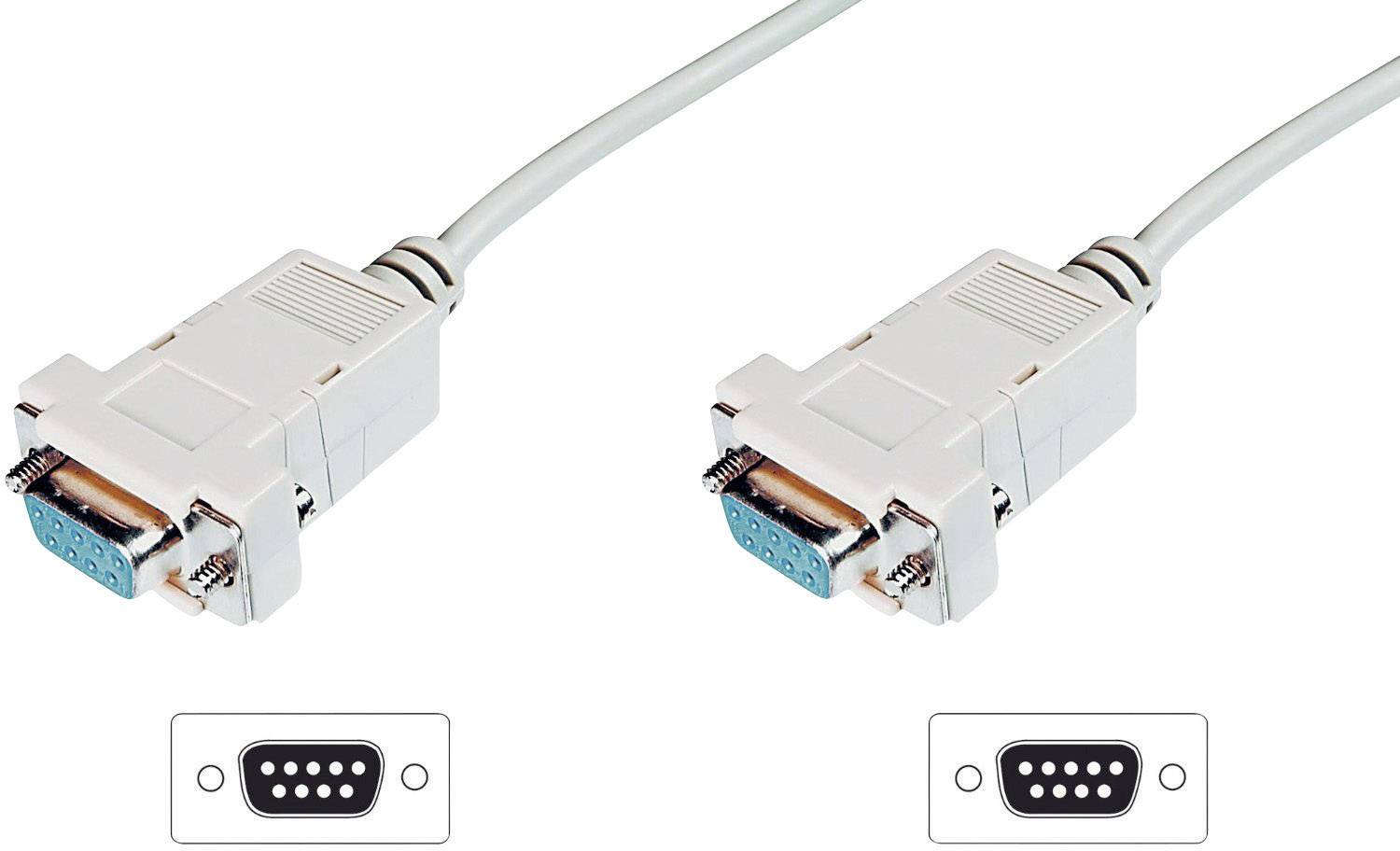 VGA cable with two 9-pin plugs.