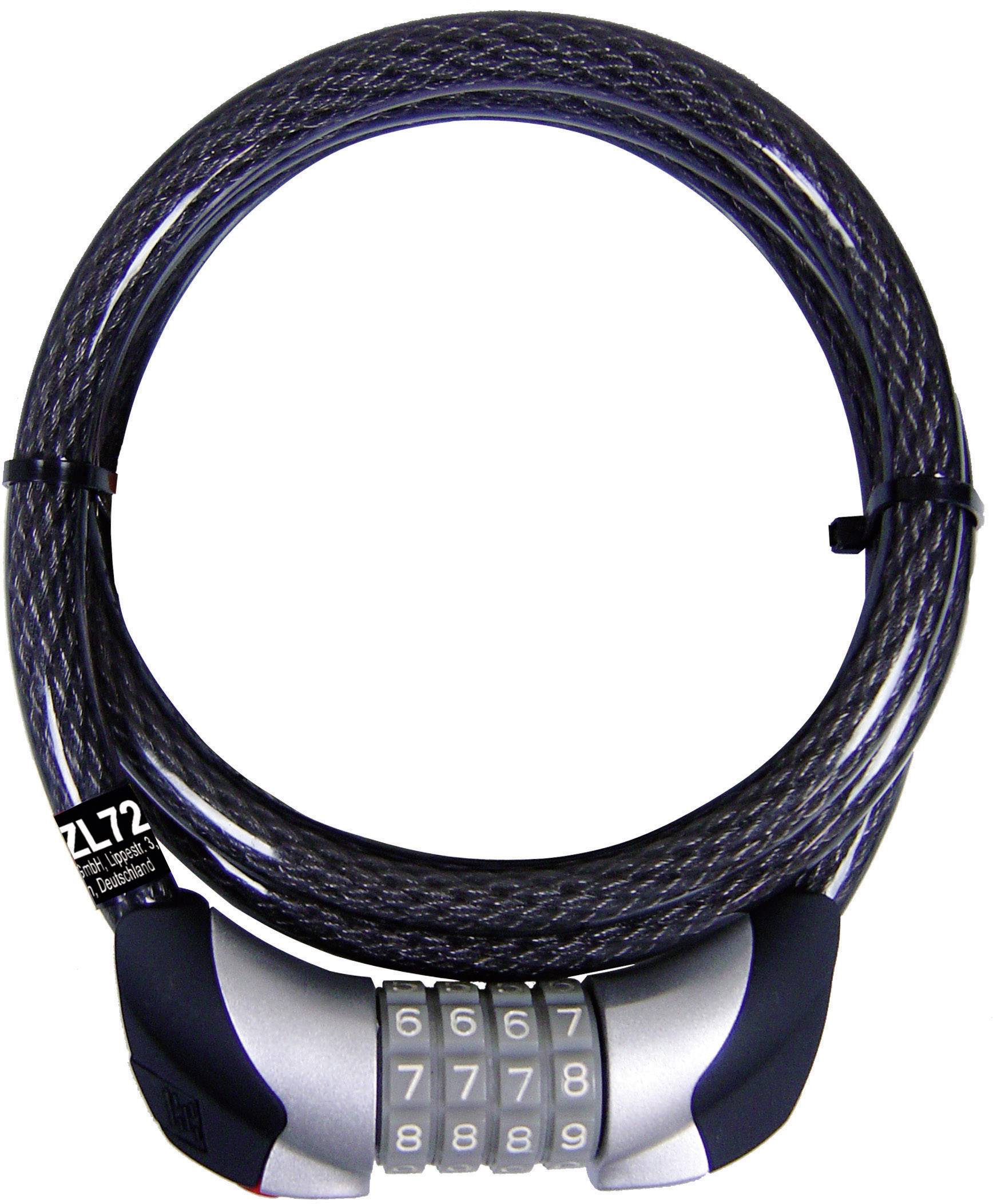 Security Plus ZL72 Steel cable lock Black Combination lock