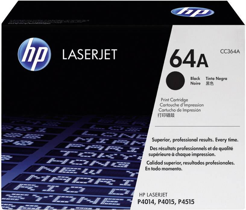 HP LaserJet 64A black toner cartridge. Compatible with models P4014, P4015, P4515. High-quality print output for professional results.