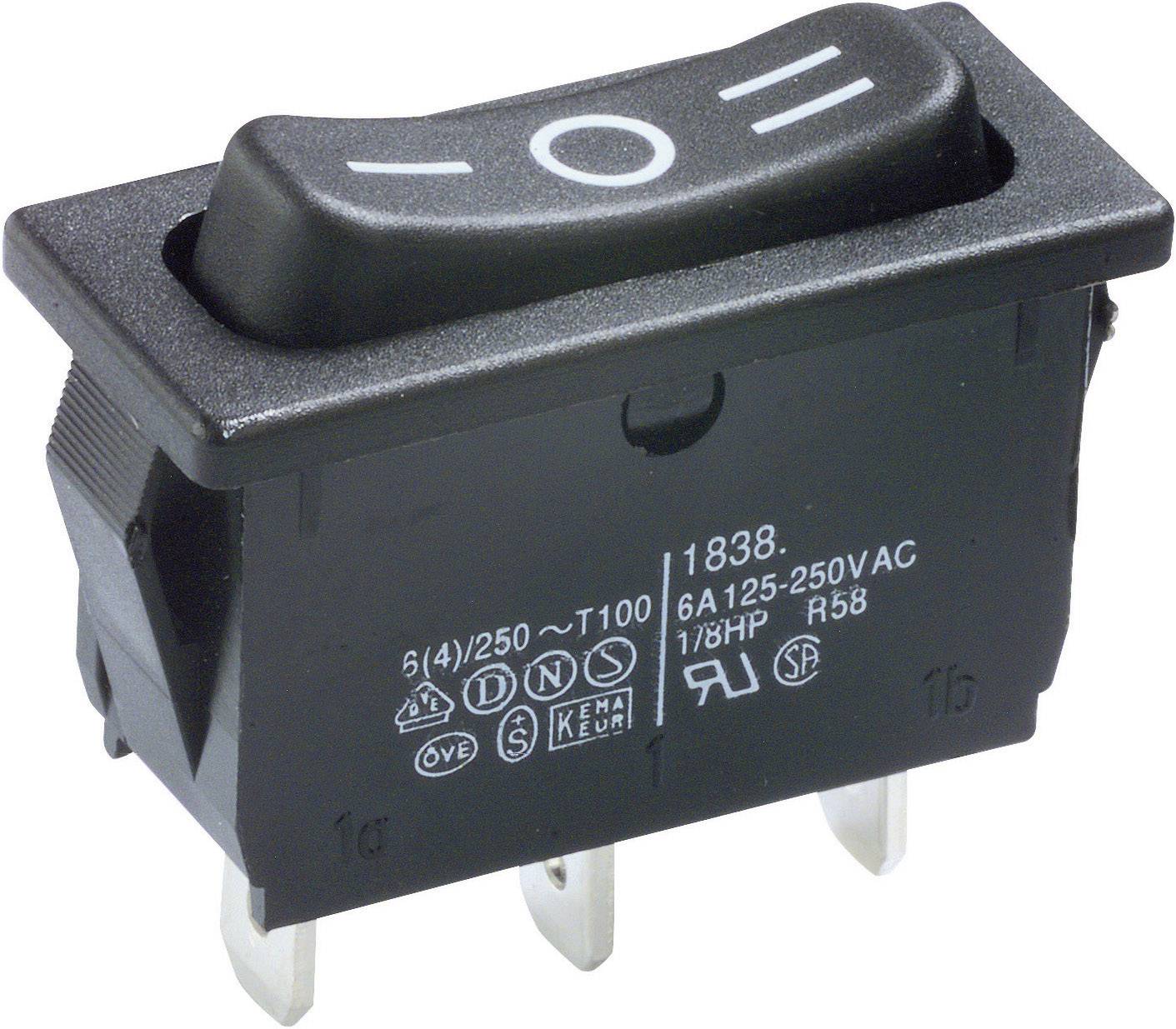 Marquardt 1838.1509 Toggle switch 1838.1509 250 V AC 6 A 1 x On/Off/On IP40 latch/0/latch 1 pc(s)