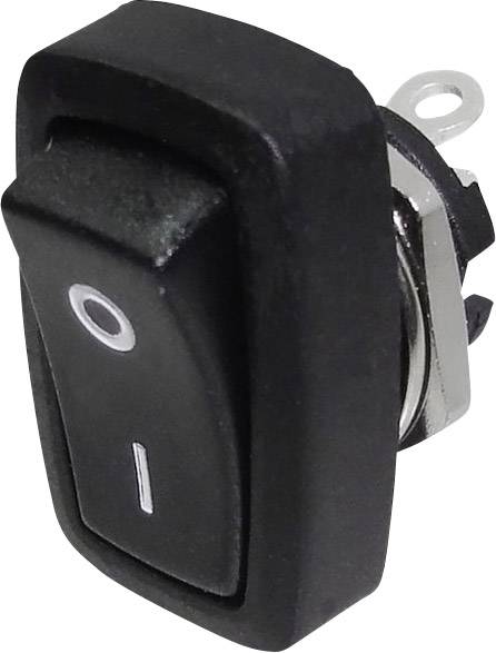A black toggle switch with a white dot and line, symbolising the 'off' and 'on' positions.