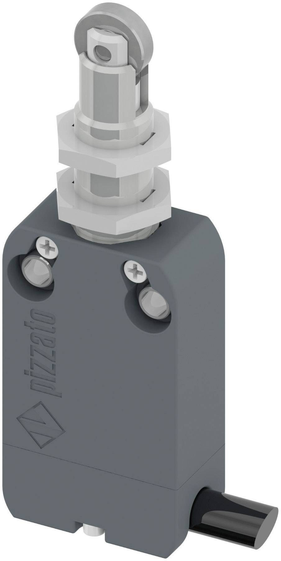 Industrial safety switch with metal housing and lever mechanism, used for monitoring and protecting machinery.
