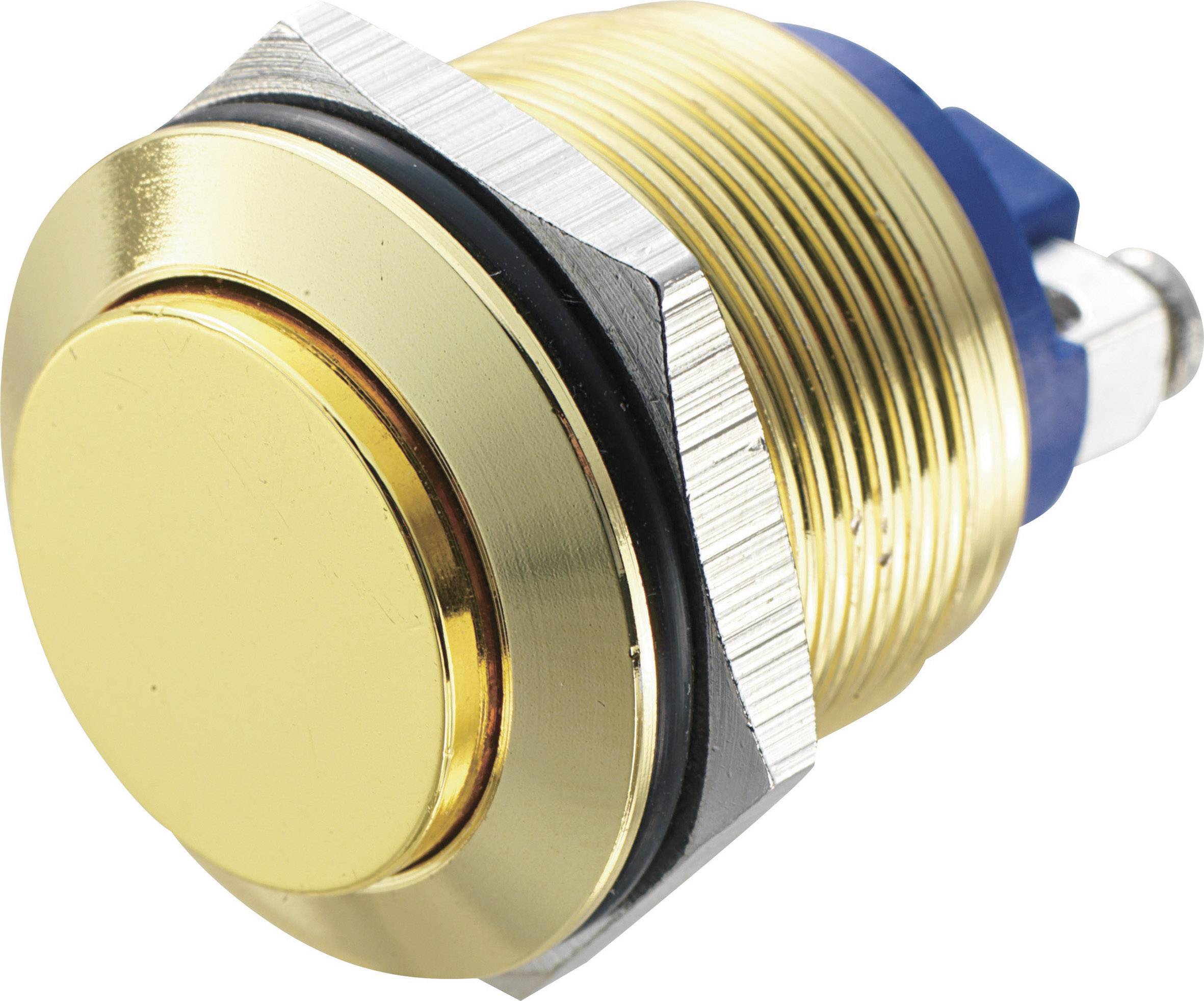 TRU COMPONENTS GQ 19H-G Tamper-proof pushbutton 48 V DC 2 A 1 x Off/(On) momentary IP65 1 pc(s)