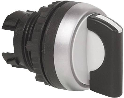 A black and silver rotary switch in close-up, used in machine control systems.