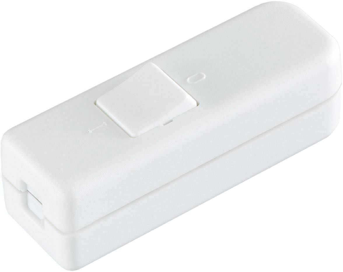 A rectangular, white rocker switch with 'I' markings for On and 'O' markings for Off.