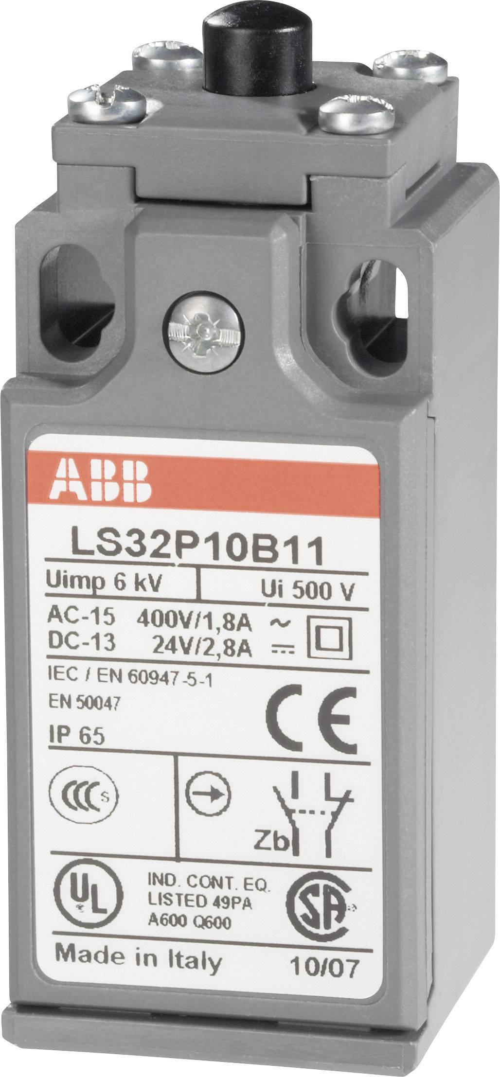ABB 1SBV010310R1211 LS32P10B11 Limit switch 400 V AC 1.8 A Tappet momentary IP65 1 pc(s)