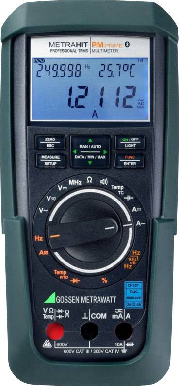 Gossen Metrawatt METRAHIT PM PRIME BT Set Handheld multimeter Calibrated to DAkkS standards Digital Data logger CAT III 600