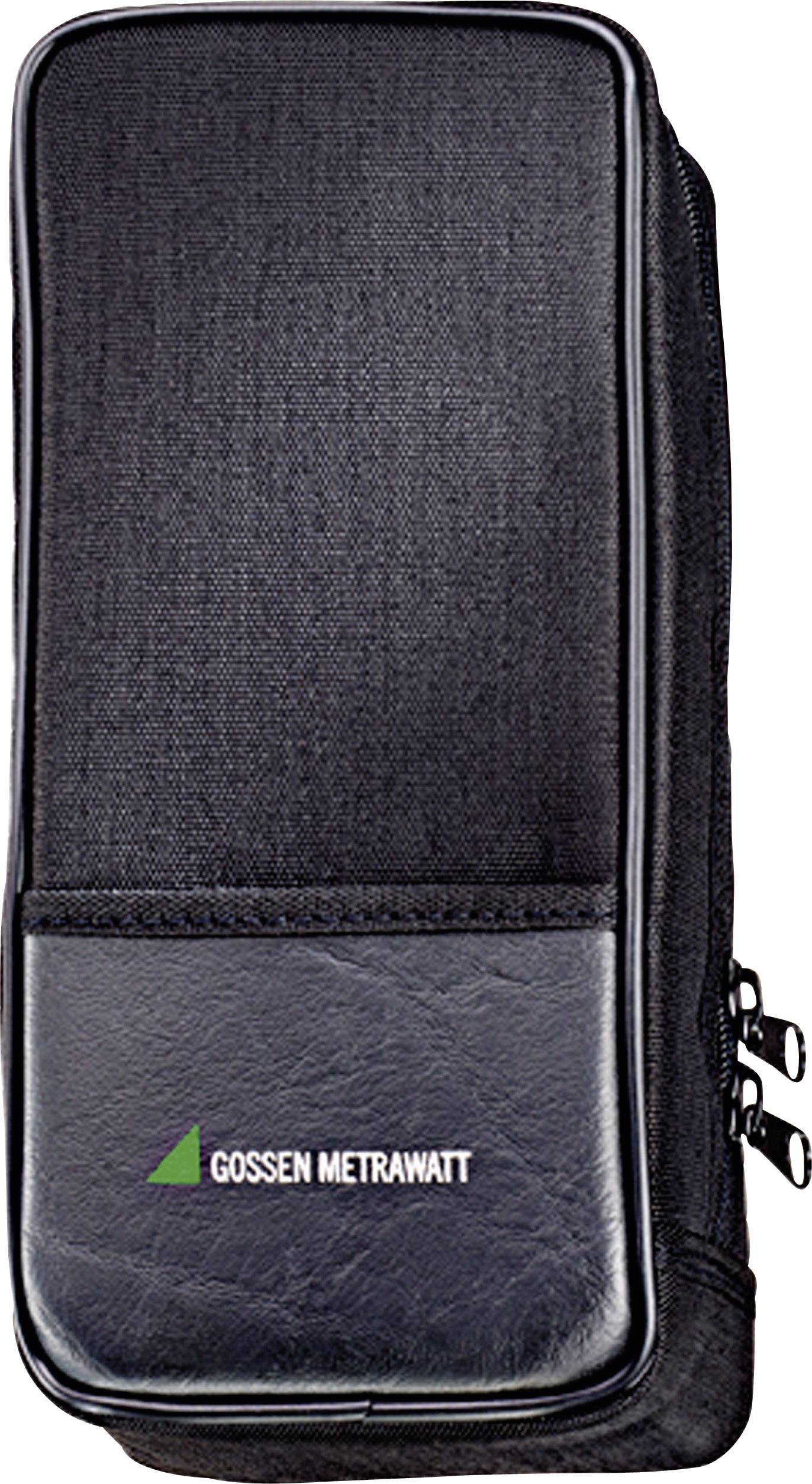 'A black bag with multiple compartments and two zips, with the name 