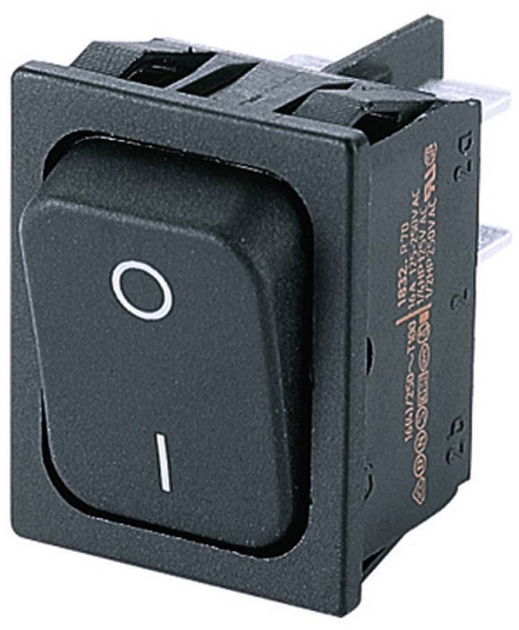 Black toggle switch in On/Off position, labelled 'O' (top) and 'I' (bottom). Electronic component with connectors.
