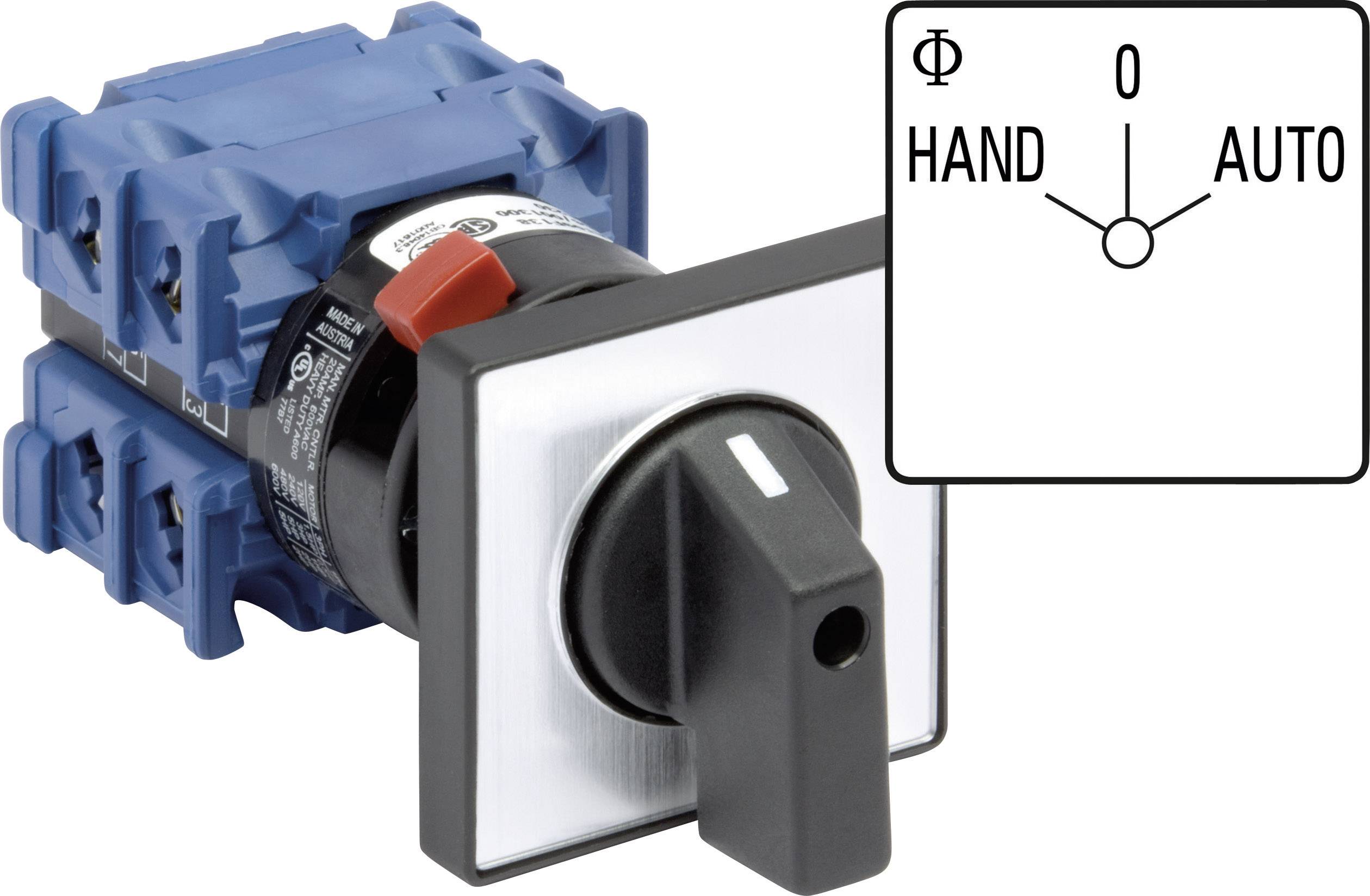 Kraus & Naimer CH10.A210.FT2.F085 Changeover switch 20 A 2 x 60 ° Grey, Black 1 pc(s)