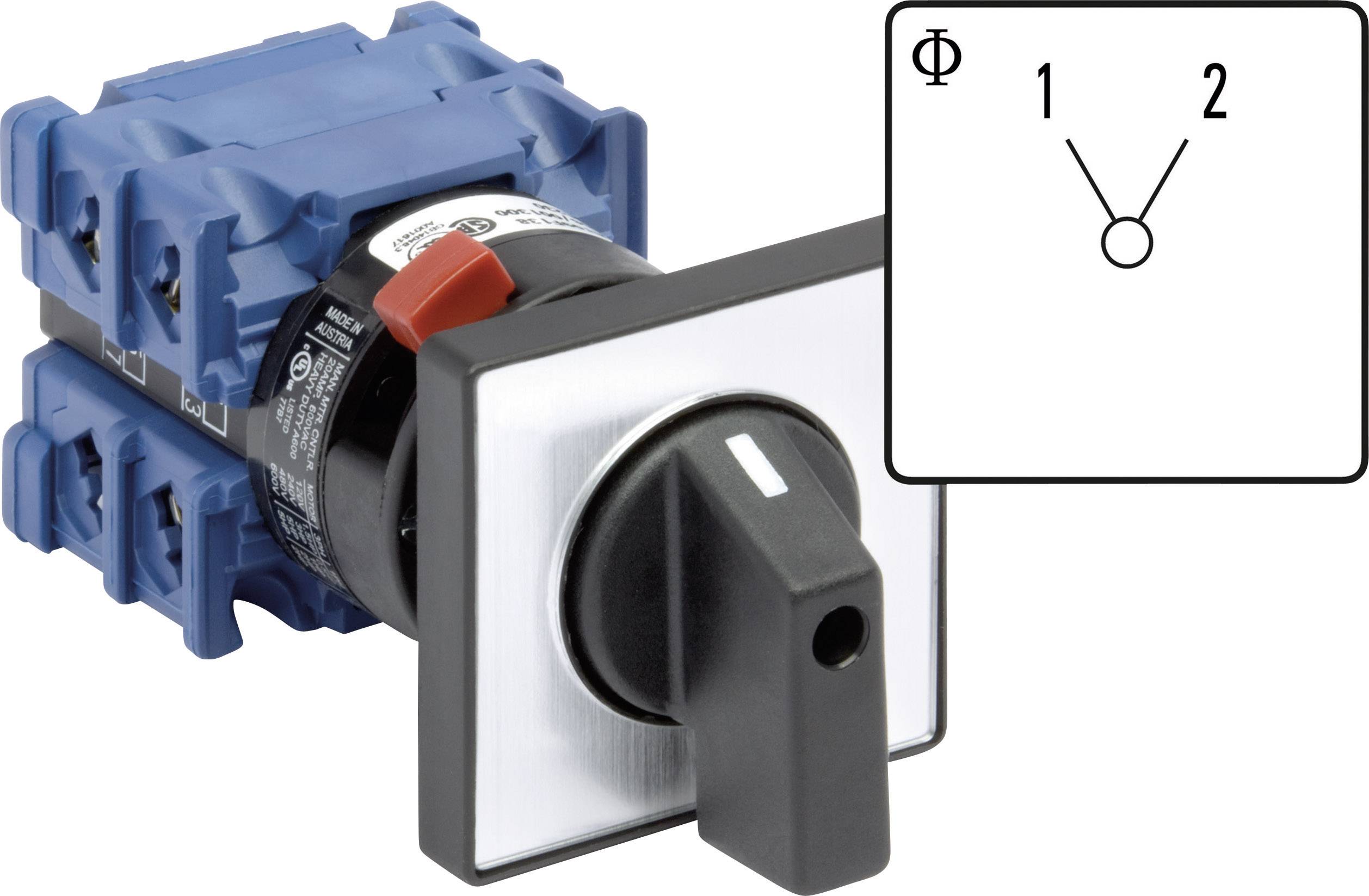 Kraus & Naimer CH10.A222.FT2 Changeover switch 20 A 1 x 60 ° Grey, Black 1 pc(s)