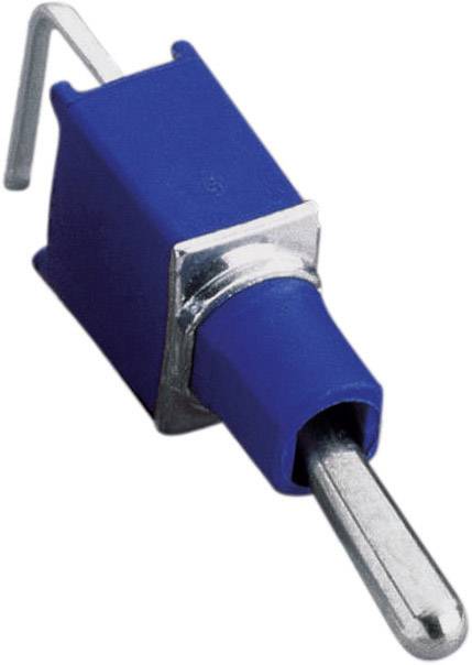 Blue metal toggle switch with grey handle, suitable for electronic devices.
