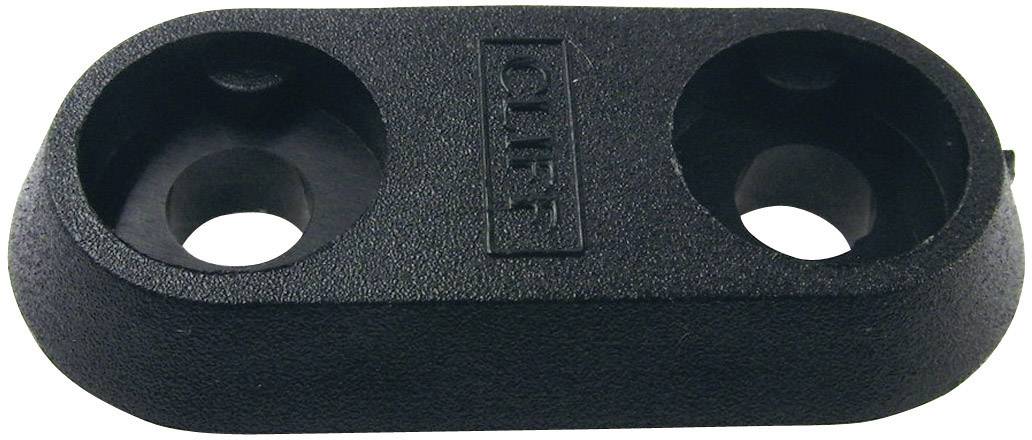 Black plastic cover with two circular cut-outs and the 'SATO' lettering in the centre, likely for cable management.