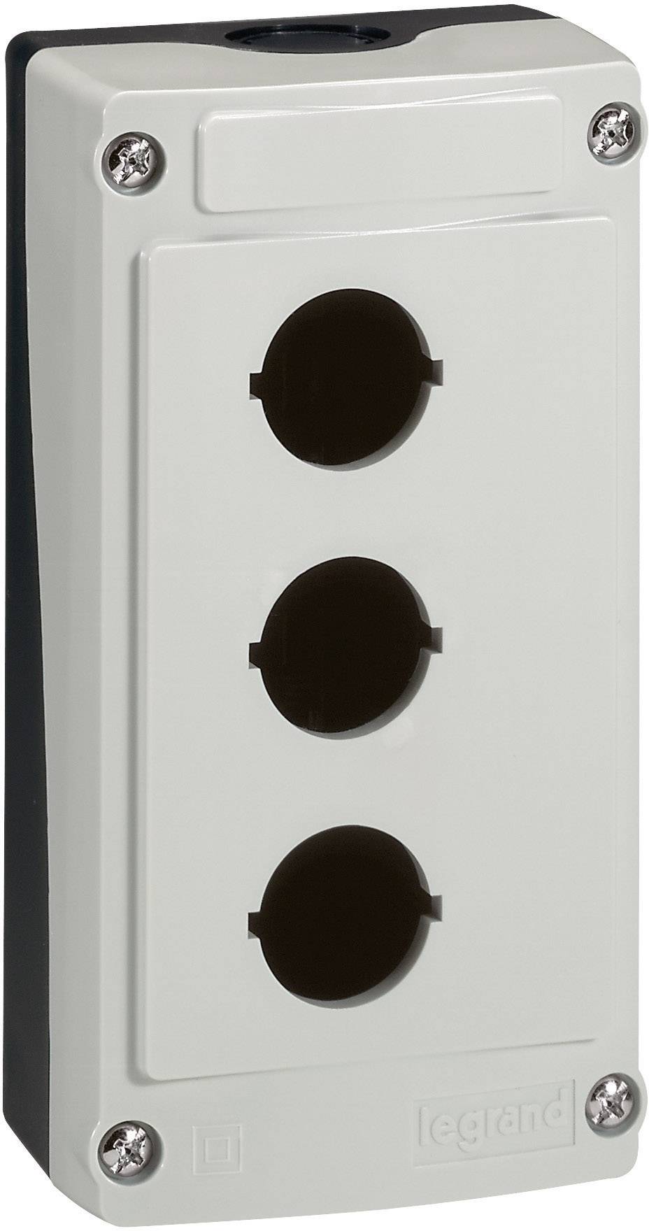 Enclosure-free control unit with three black round openings, suitable for industrial switch installations.