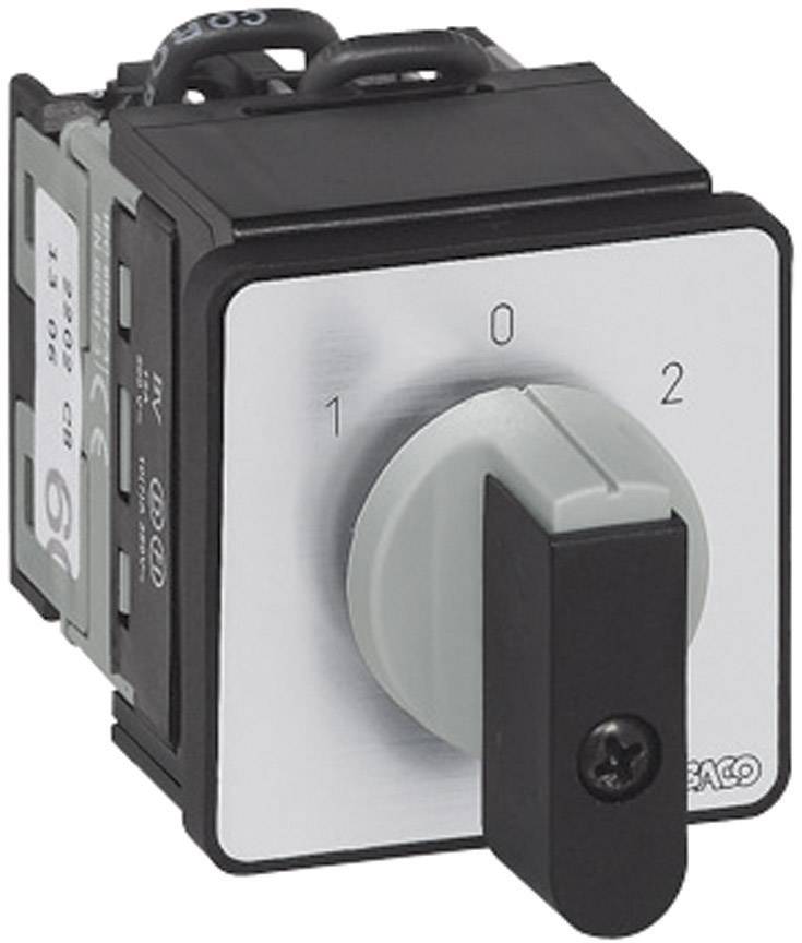 Electrical rotary switch with three positions, numbered 0 to 2. The switch is currently set to position 0.
