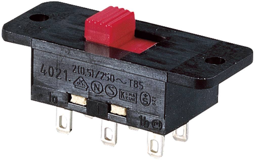 Marquardt 4021.0801 Slide Switch 4021.0801 2 x on/(on) 250 V AC 2 (0.5) A