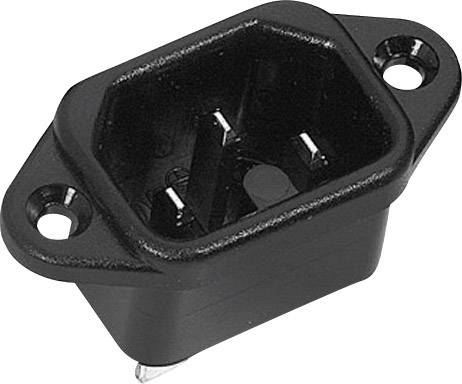 K & B 42R021112 IEC connector 42R Plug, vertical mount Total number of pins: 2 + PE 10 A Black