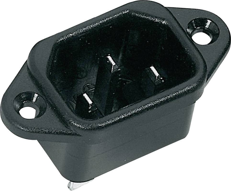 K & B 42R021212 IEC connector 42R Plug, vertical mount Total number of pins: 2 + PE 10 A Black