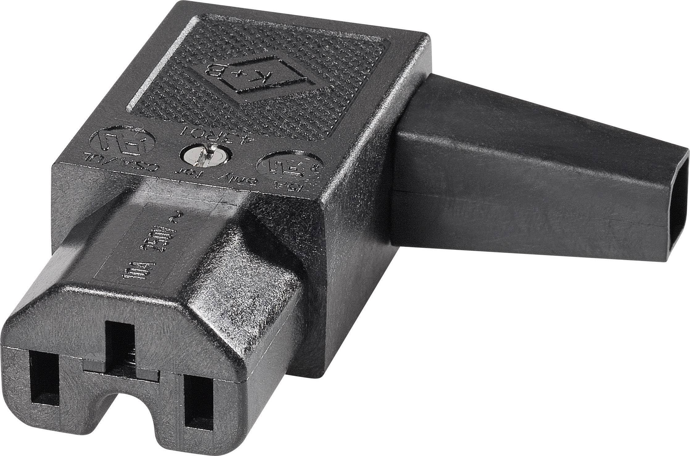 K & B 43R012111 Hot wire connector 43R Socket, right angle Total number of pins: 2 + PE 10 A Black 1 pc(s)