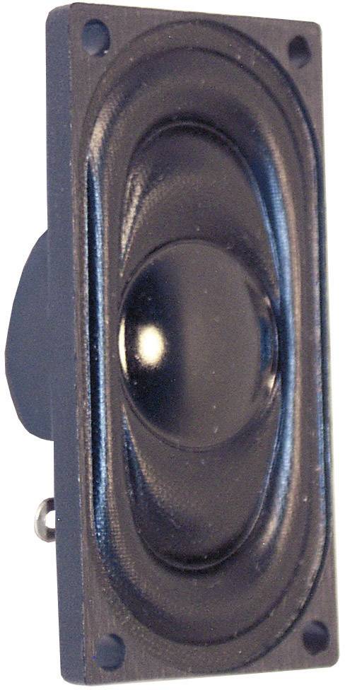 Small black speaker with a rectangular shape.
