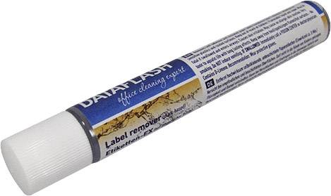 'DATA FLAST' Label Remover Pen, for removing stickers, with white cap and labelled sleeve.
