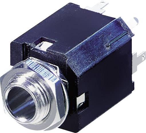 Rean AV NYS232 6.35 mm audio jack Socket, vertical vertical Number of pins: 3 Stereo Black