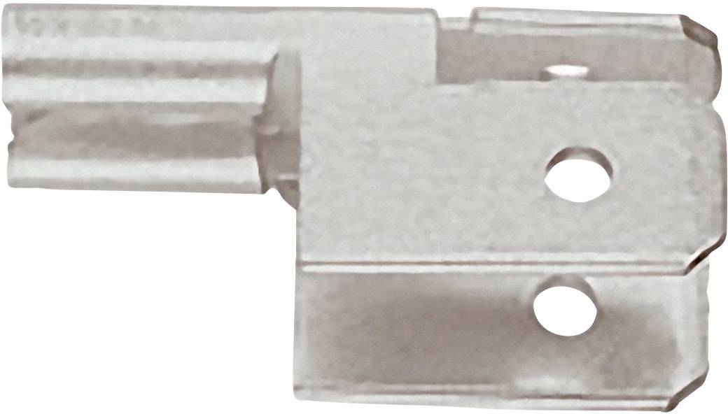 Metal connector with two holes and a clamp, potentially used for electrical or mechanical connections.