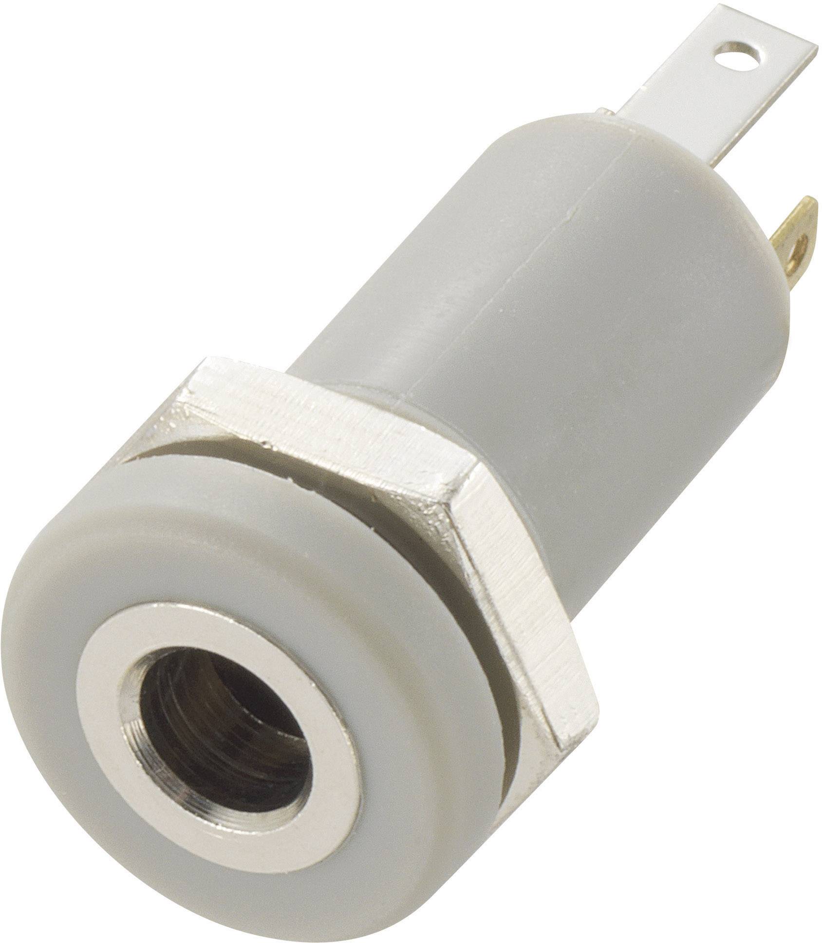 TRU COMPONENTS 718489 3.5 mm audio jack Socket, vertical vertical Number of pins: 4 Stereo Silver