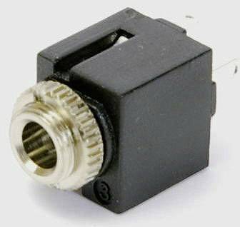 TRU COMPONENTS 718817 3.5 mm audio jack Socket, vertical vertical Number of pins: 3 Stereo Black