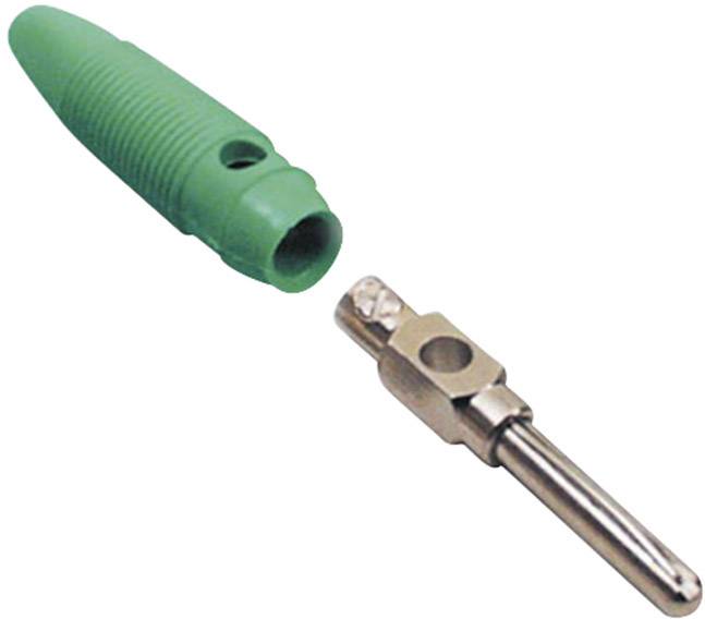 BKL Electronic 072152-P Jack plug Plug, straight Pin diameter: 4 mm Green