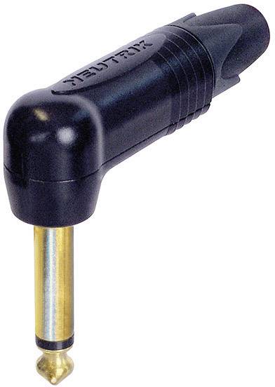 Neutrik NP2RX-B 6.35 mm audio jack Plug, right angle Number of pins: 2 Mono Black 1 pc(s)