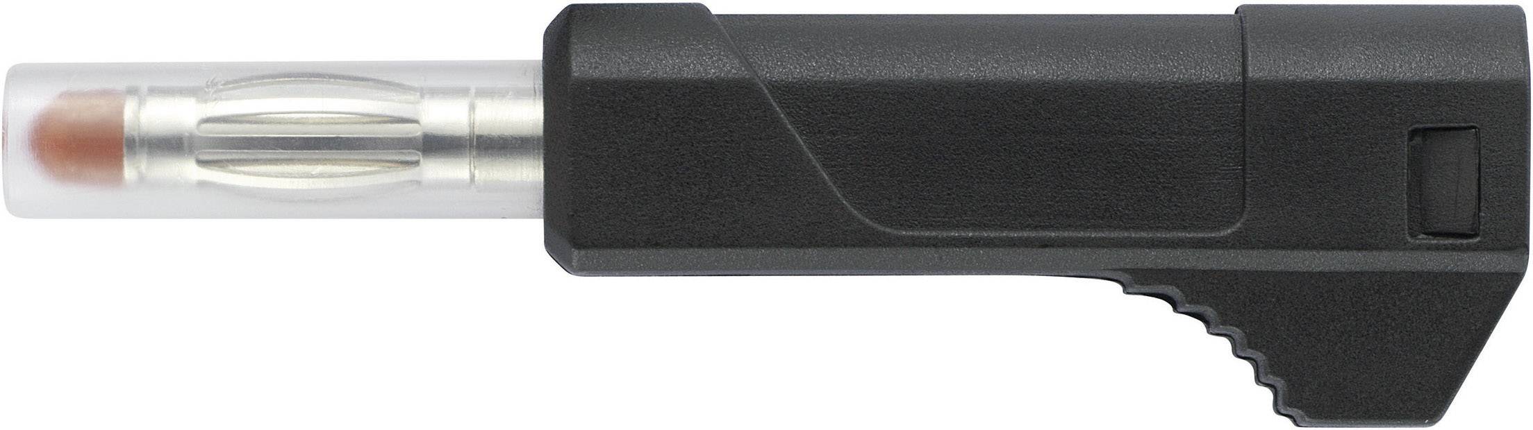 TRU COMPONENTS TC-R8-103 B Mini straight blade plug Plug, straight Pin diameter: 4 mm Black