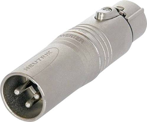 Microphone cable adapter with XLR connection, robust metal housing, compact, suitable for audio equipment connections.