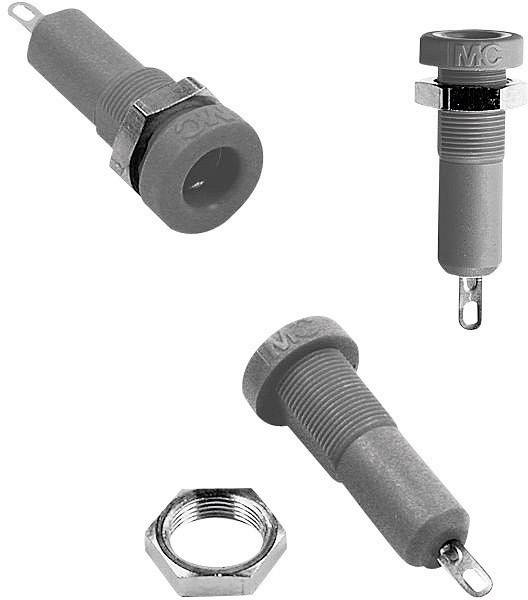 Stäubli LB-I4R-B Jack socket Socket, vertical vertical Pin diameter: 4 mm Red